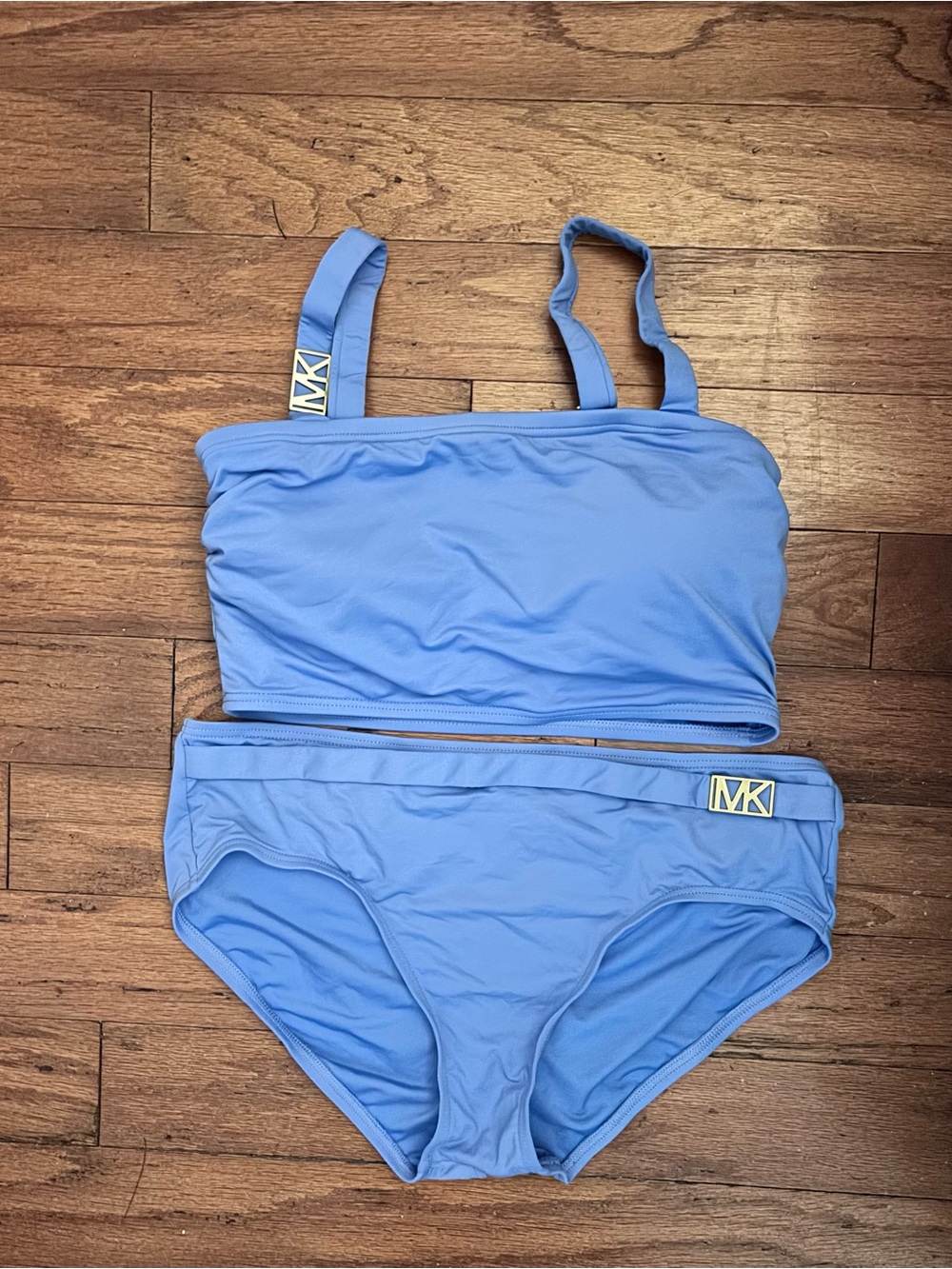 Michael Kors Light Blue Two-Piece Bandeau Swim Bikini Set